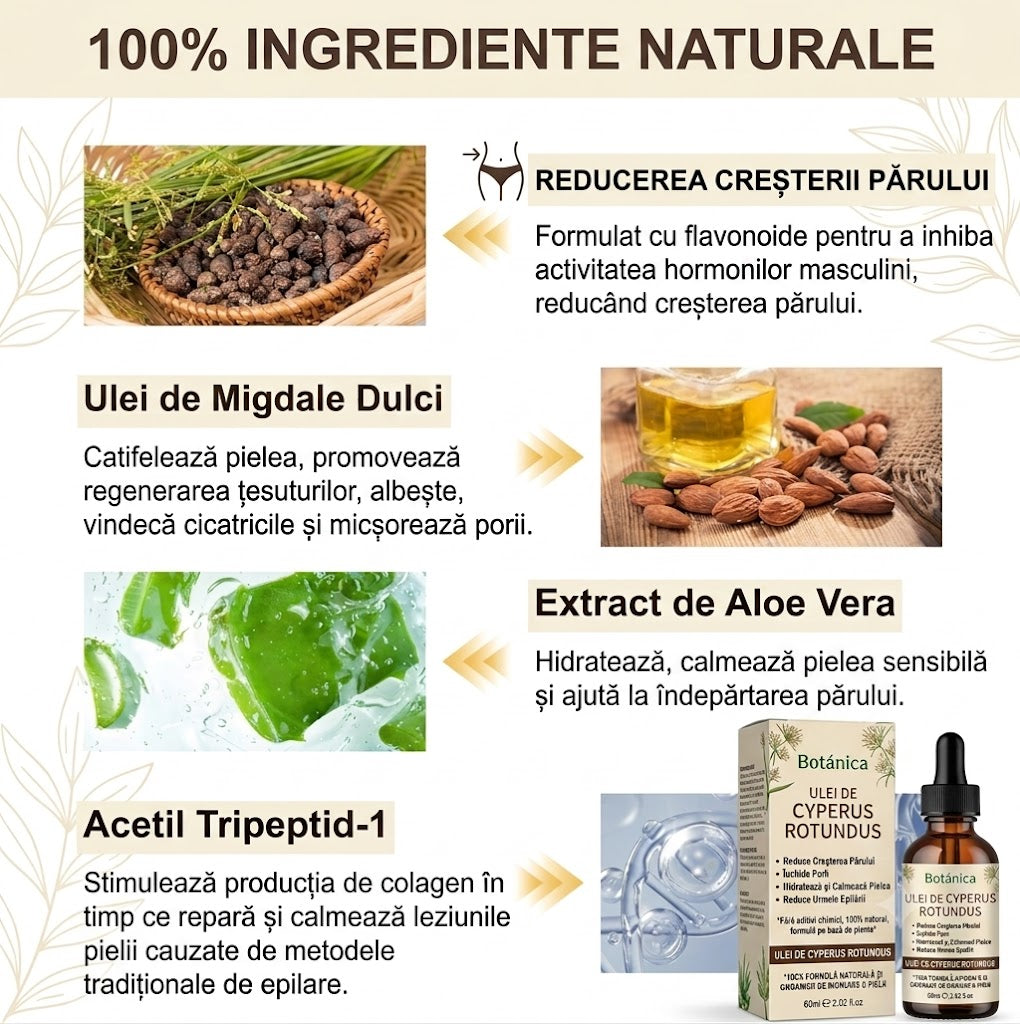 Ulei Natural pentru Îndepărtarea Părului